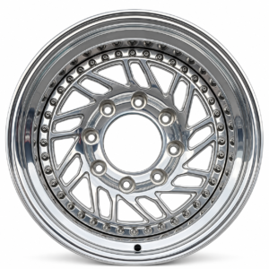 Polished T6061-T6 two-piece forged alloy wheel