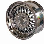 19 inch 8J Hyper Black one-piece forged alloy wheel, angled view